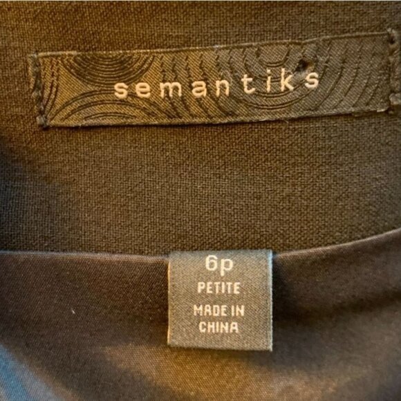 Semantics Black Knee Length Pencil Skirt Business Career Wear Minimalist 6 Petit - Picture 5 of 7